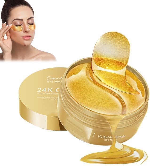 24K Gold Under Eye Patches – Pack of 60 Hydrogel Eye Masks