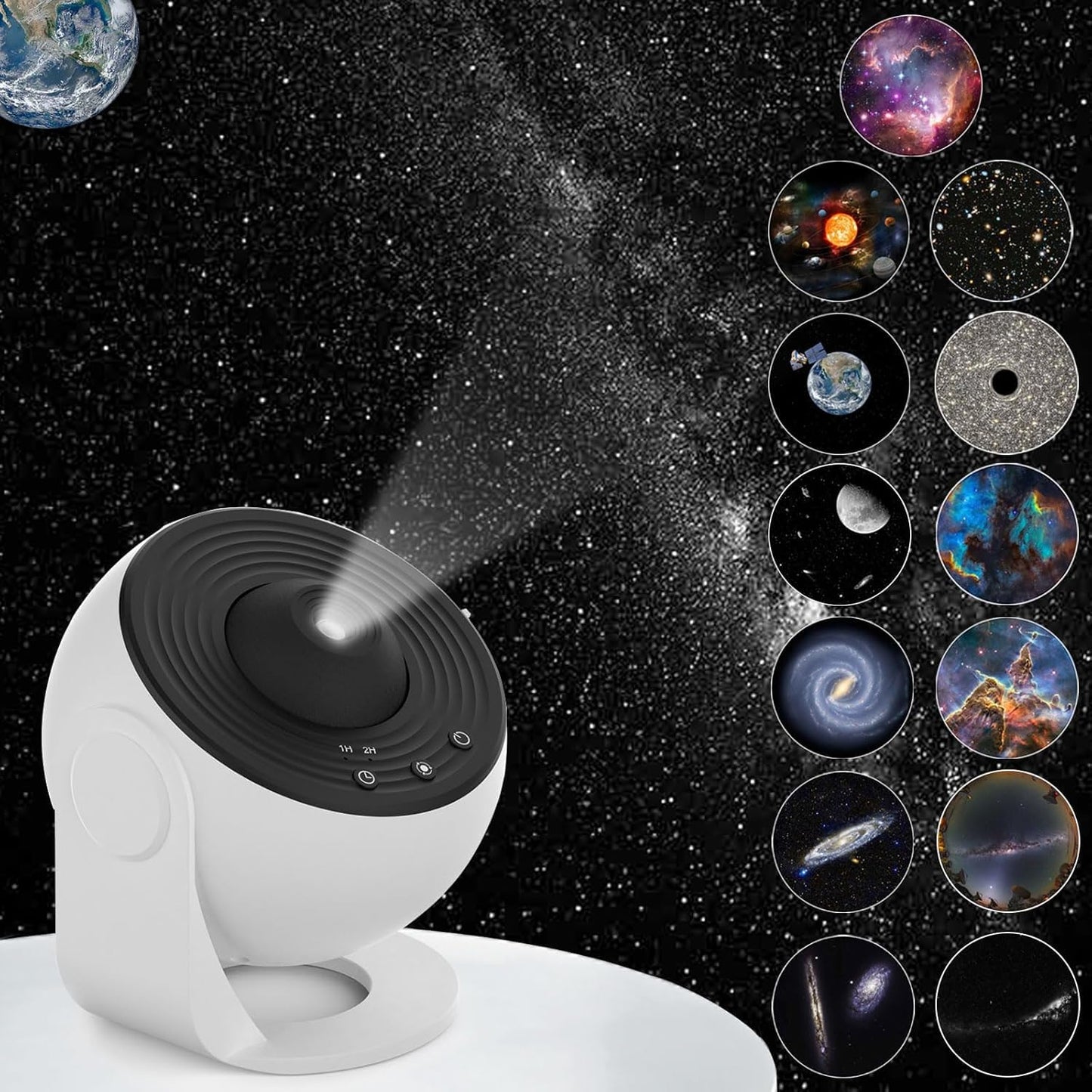 13-in-1 Rotating Galaxy Star Projector Lamp