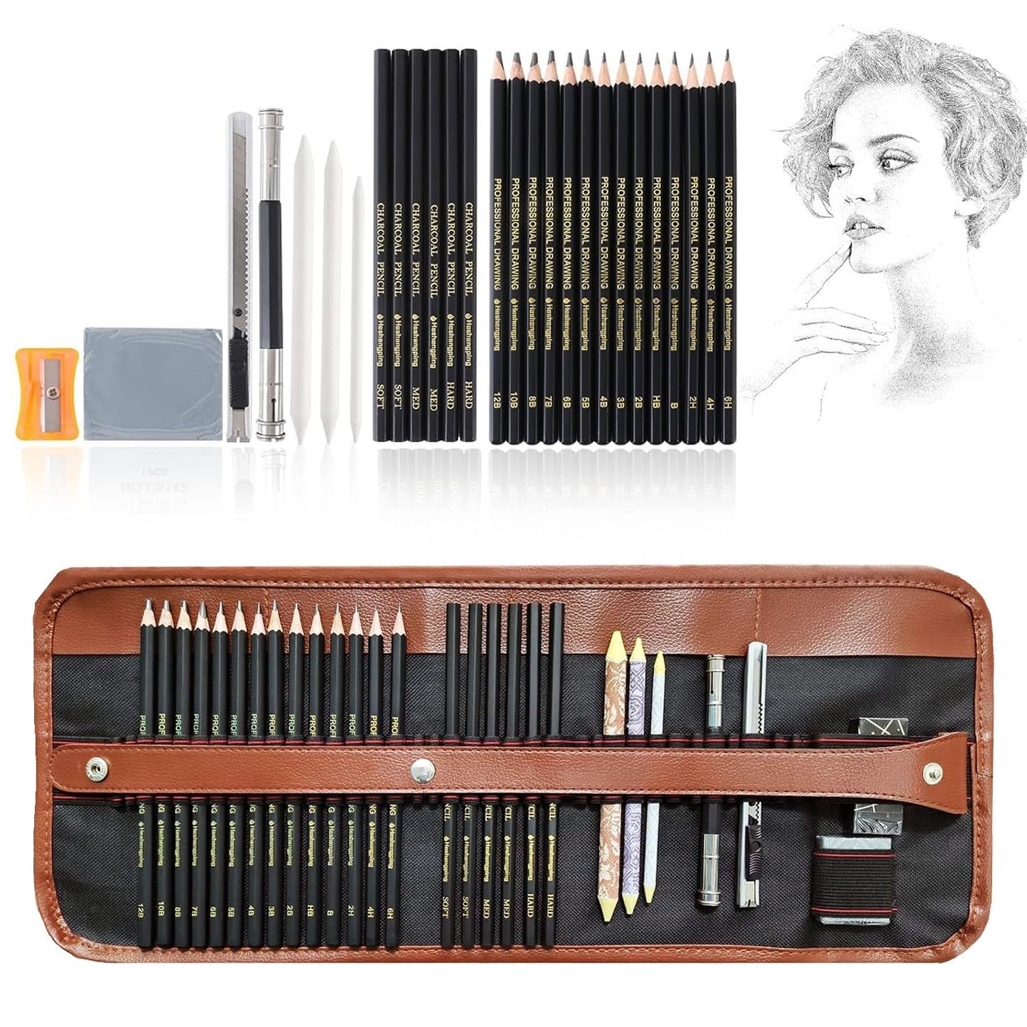 29-Piece Professional Sketching & Drawing Art Kit