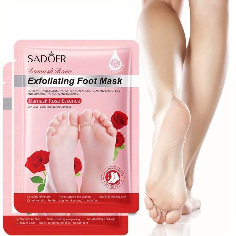 Peeling & Exfoliating Foot Mask for Baby Soft Feet Hydrates Feet Peeling Mask (Rose), 1 Count