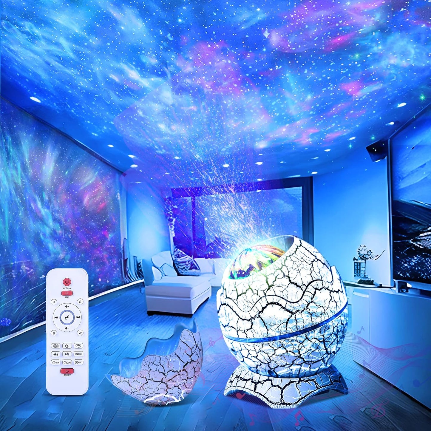 Dinosaur Egg Galaxy Star Projector Night Light