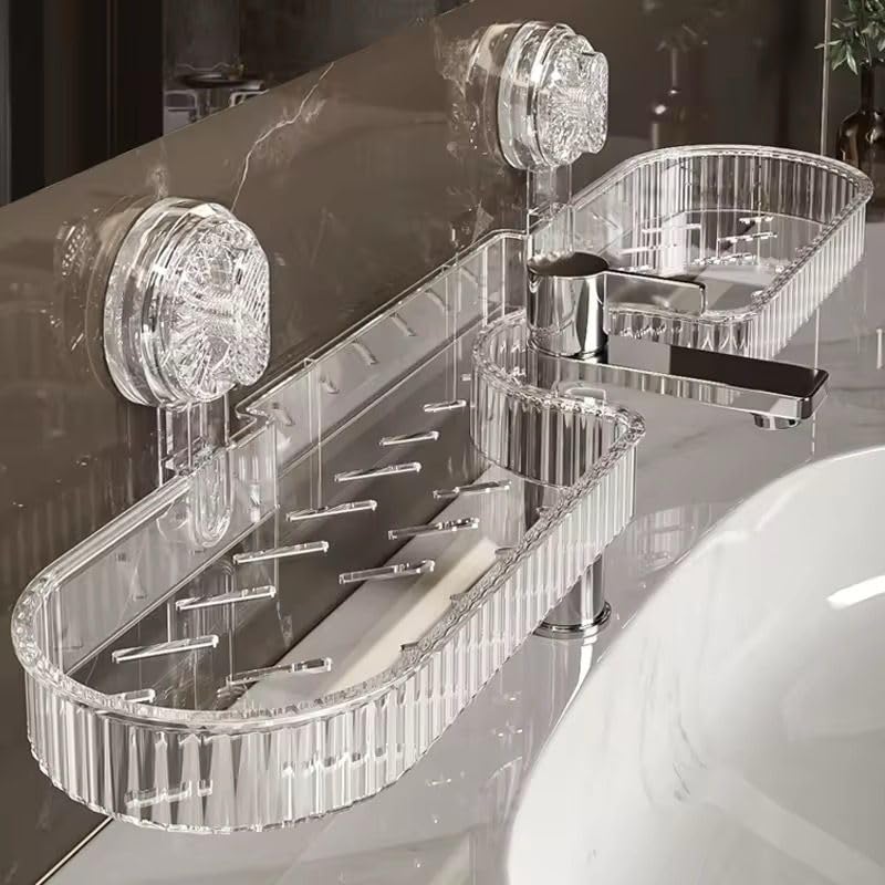 Wall-Mounted Bathroom Storage Rack β Waterproof Plastic Organizer