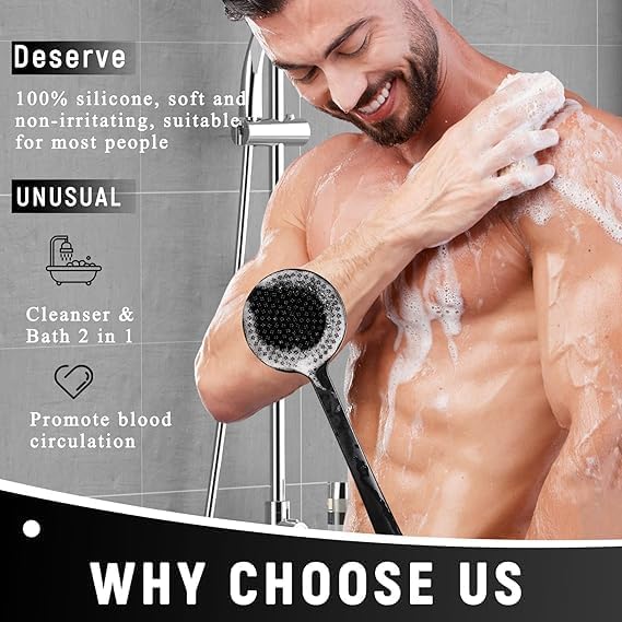 Long Handle Silicone Bath Body Brush Scrubber