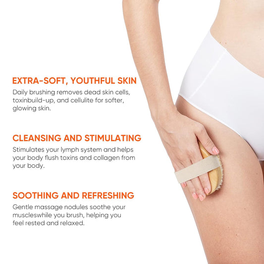 Dry Brushing Exfoliating Wooden Body Brush for Skin
