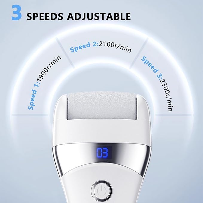 Electric Foot Exfoliator – Rechargeable Waterproof Scrubber with 3 Speeds