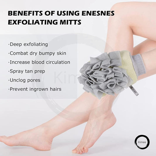 2-in-1 Exfoliating Body Scrub Gloves for Bath