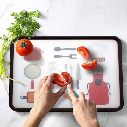 2 in 1 Stainless Steel and Plastic Cutting Board