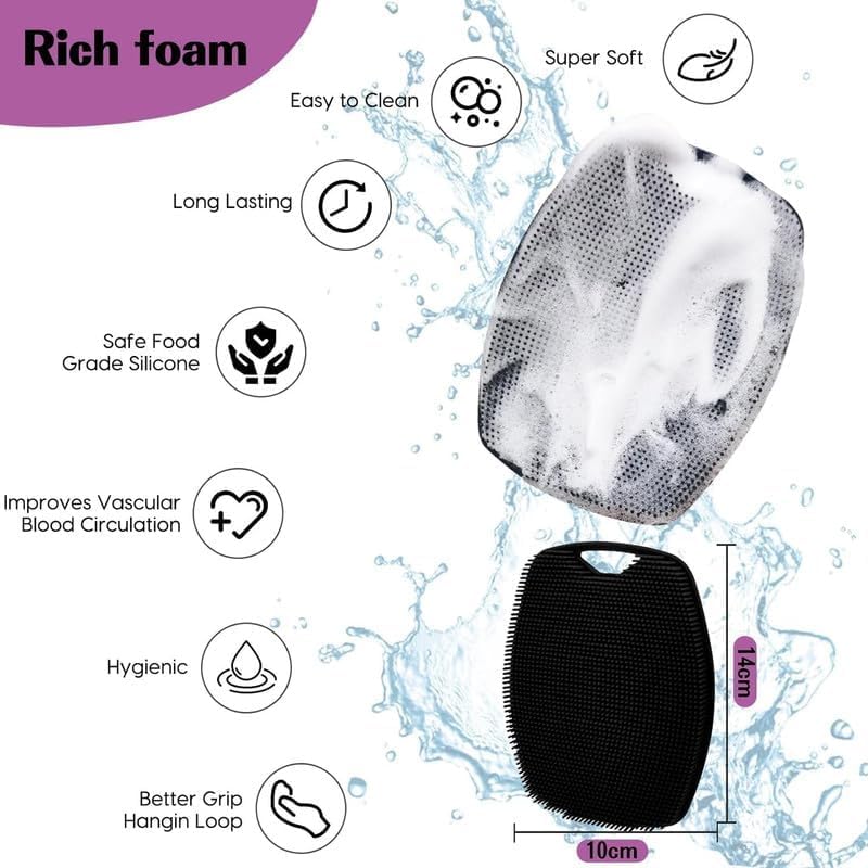 Silicone Body Scrubber with No-Slip Handle