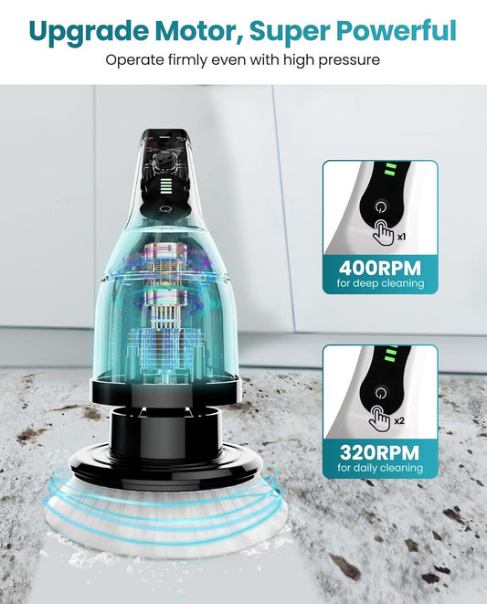 7-in-1 Electric Spin Scrubber with Extension Handle