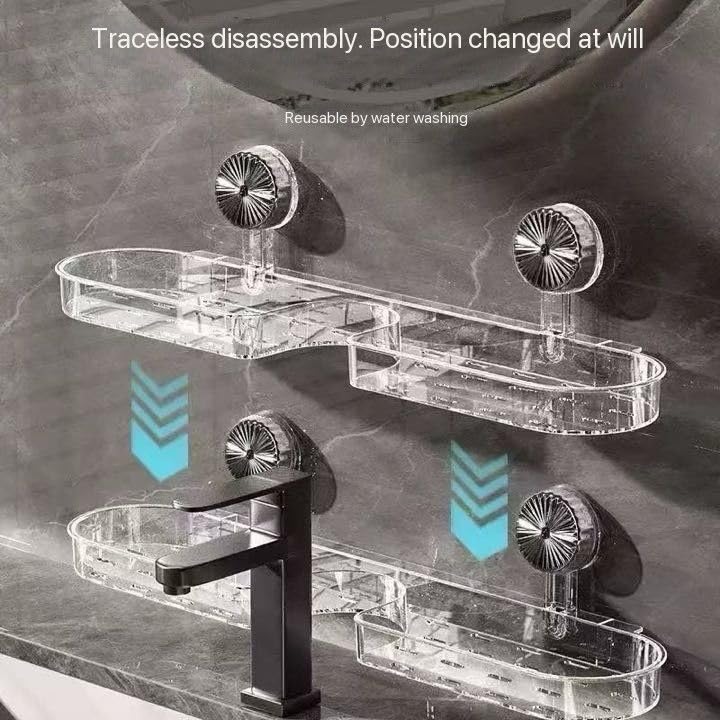 Wall-Mounted Bathroom Storage Rack β Waterproof Plastic Organizer