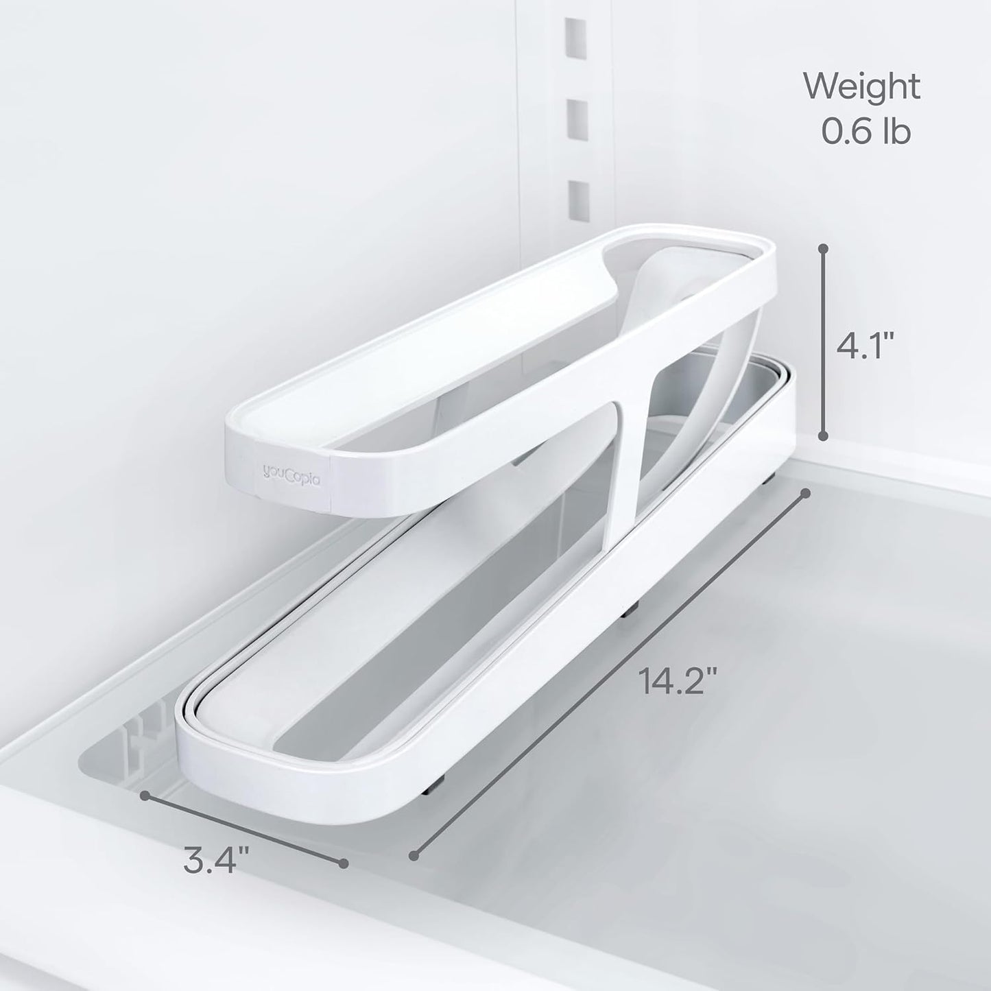2-Tier Rolling Egg Dispenser – Space-Saving Fridge Organizer Tray (12–14 Eggs)