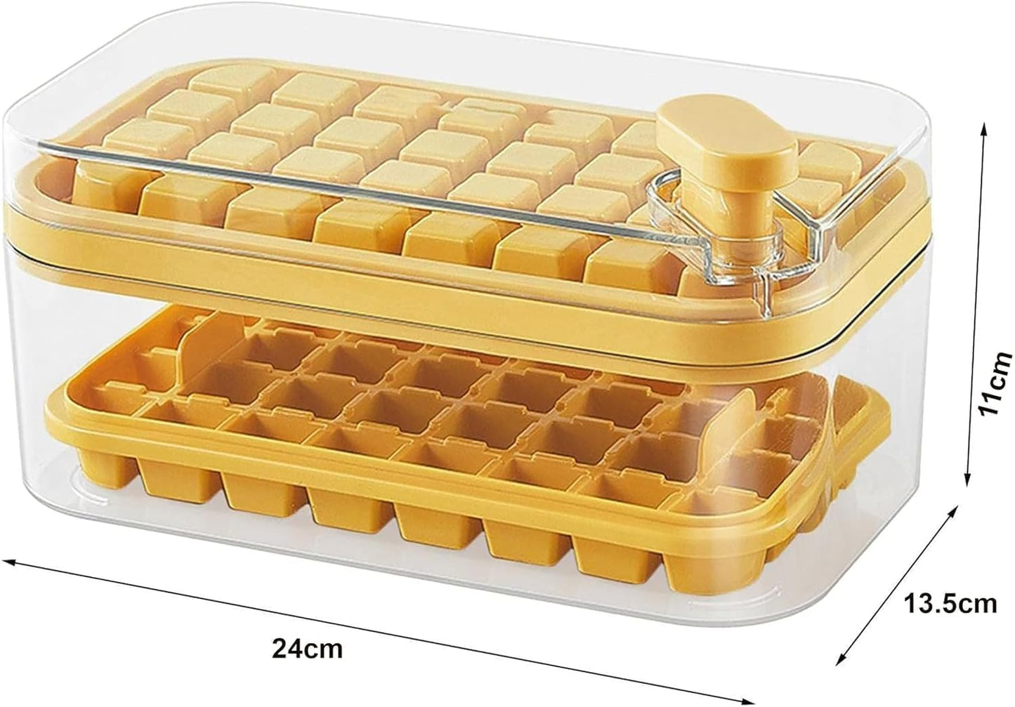 2 Layer Ice Cube Tray with Storage Bin