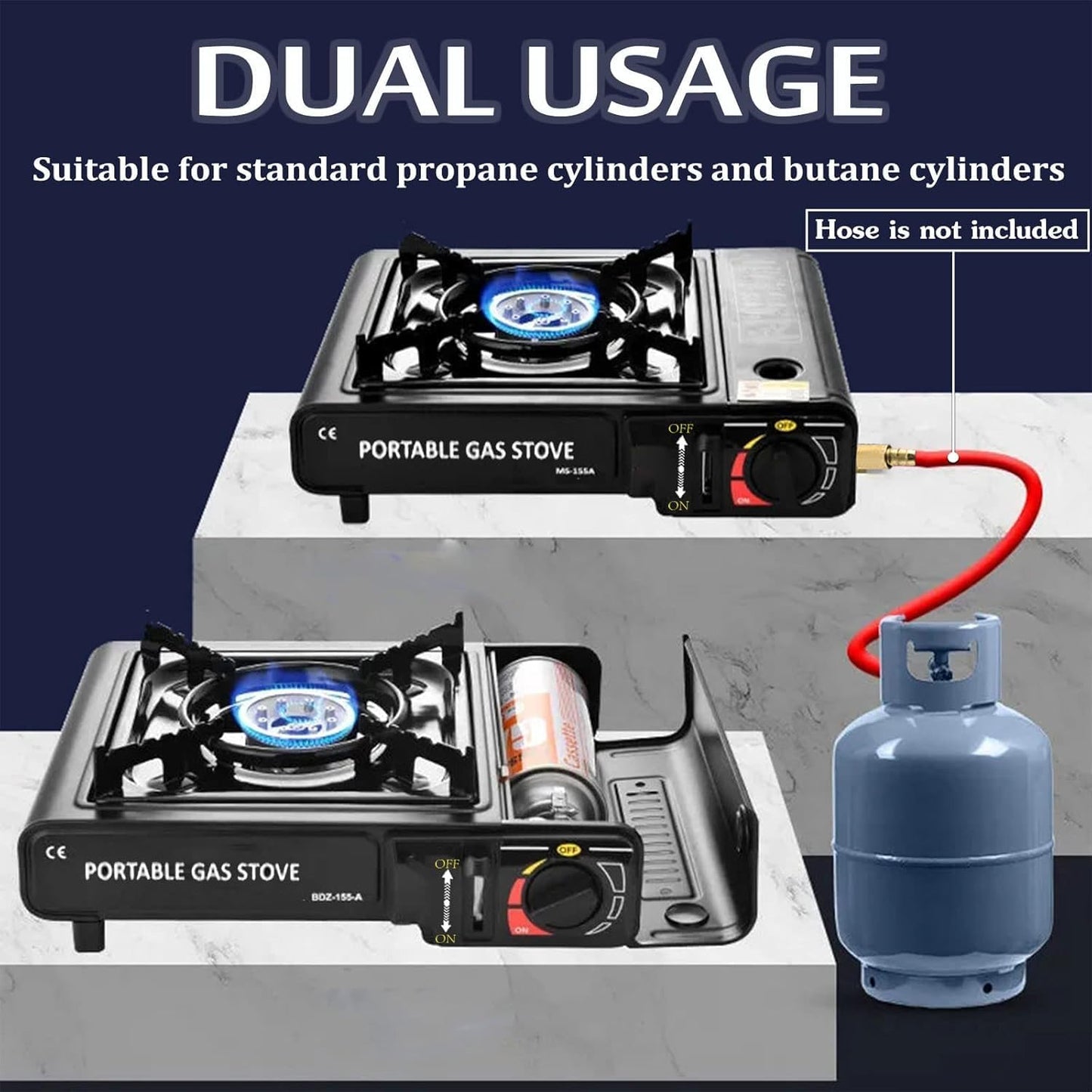 Portable Dual-Fuel Camping Stove with Carry Case