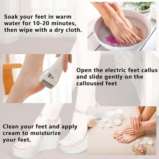 Electric Foot Exfoliator – Rechargeable Waterproof Scrubber with 3 Speeds