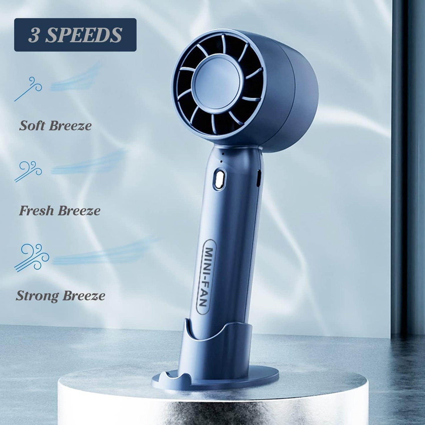 3-Speed USB Turbo Fan with Phone Stand