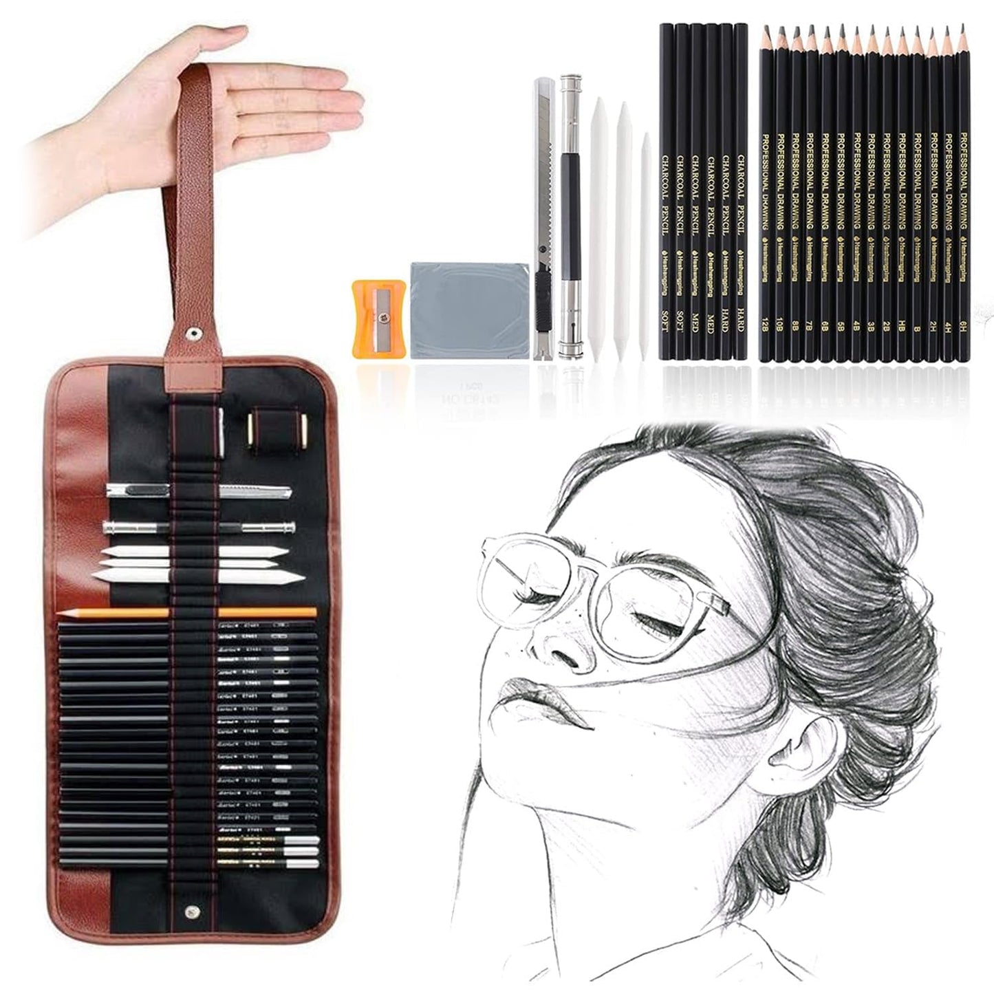 29-Piece Professional Sketching & Drawing Art Kit
