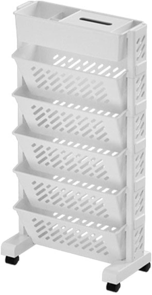 Movable Rotatable Bookshelf – Large Capacity Rolling Storage Rack