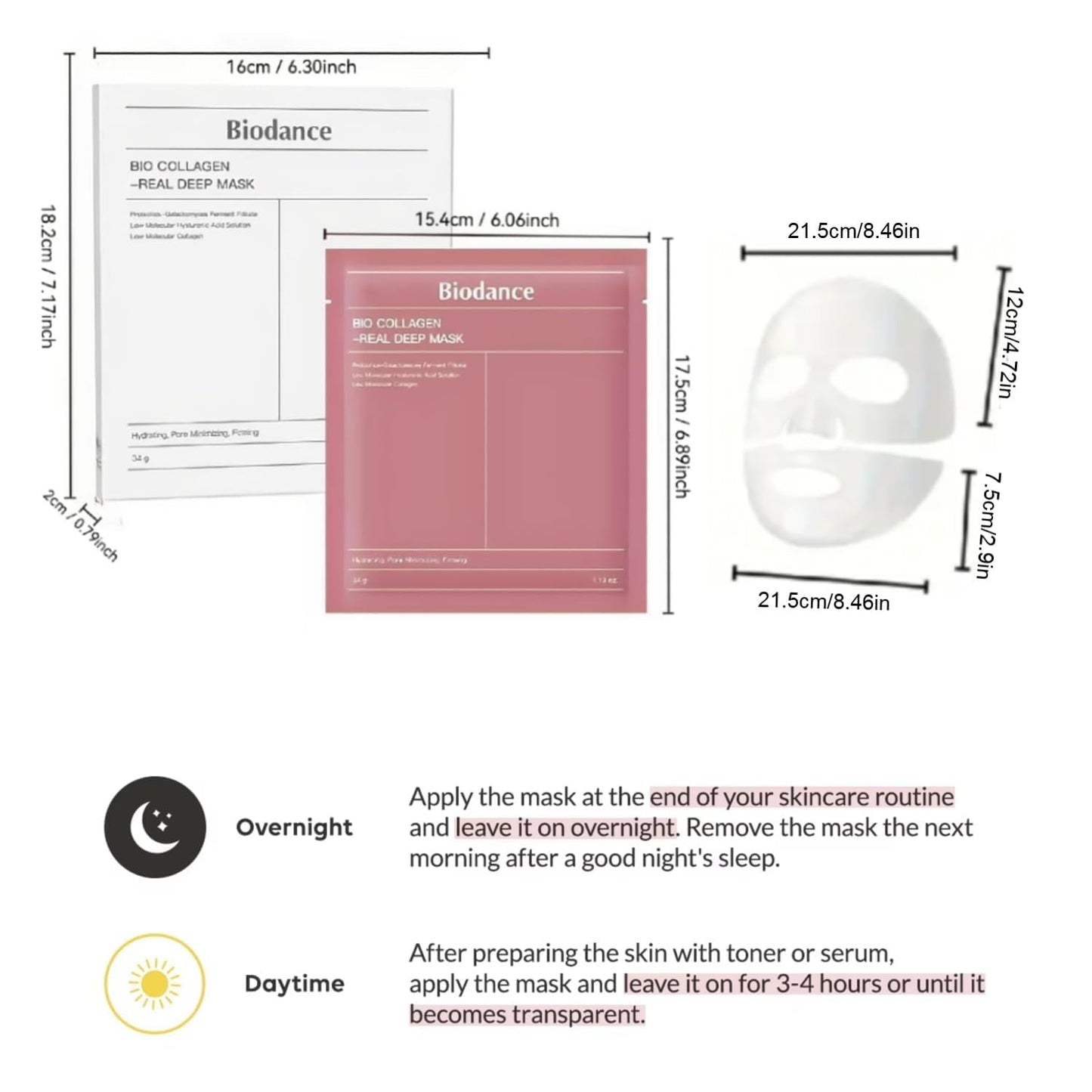 Bio-Collagen Face Mask Korean Glass Skin Deep Hydrating Pack of 1, 34g