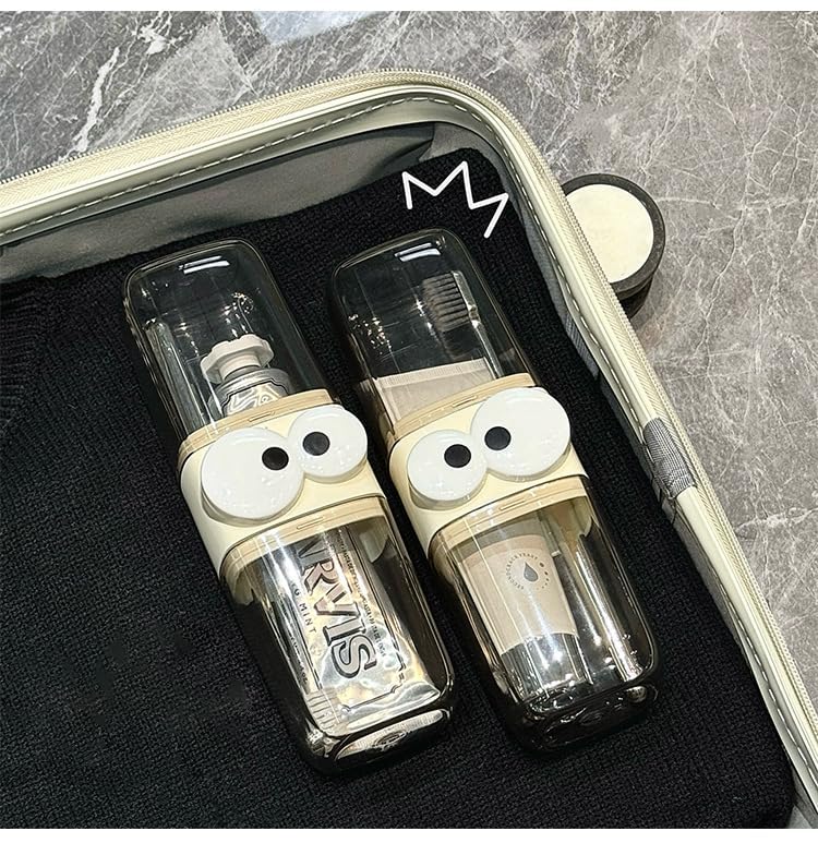 3-in-1 Travel Toothbrush Case & Gargle Cup (Pack of 1 Brown)