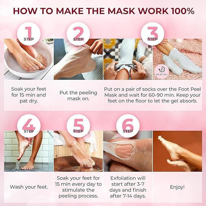 Peeling & Exfoliating Foot Mask for Baby Soft Feet Hydrates Feet Peeling Mask