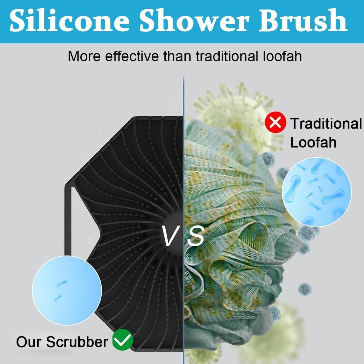 Silicone Body Scrubber Brush for Gentle Exfoliation