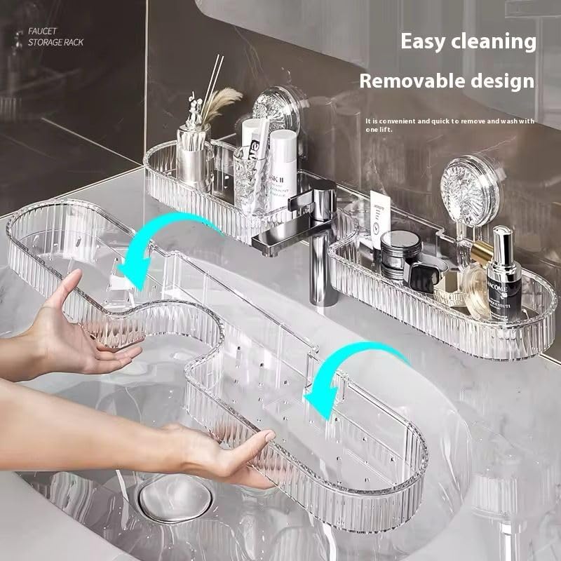 Wall-Mounted Bathroom Storage Rack β Waterproof Plastic Organizer
