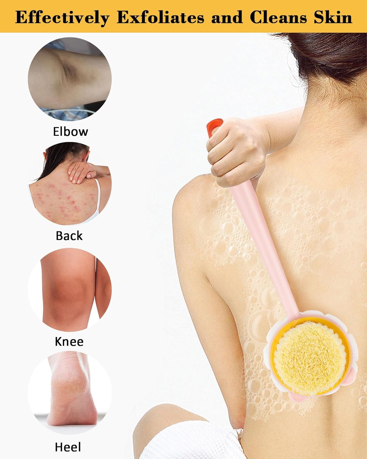 2-in-1 Long Handle Back Bath Brush