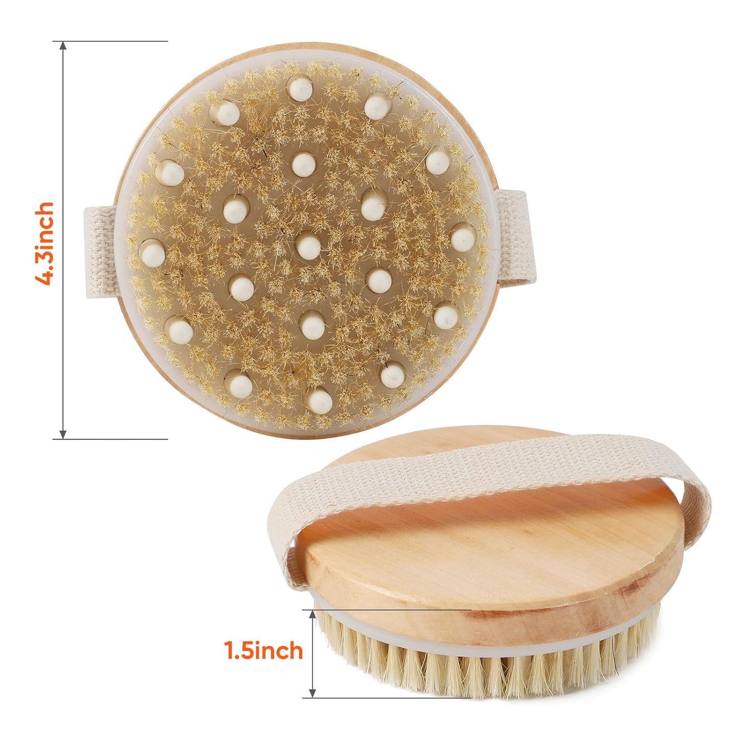 Dry Brushing Exfoliating Wooden Body Brush for Skin