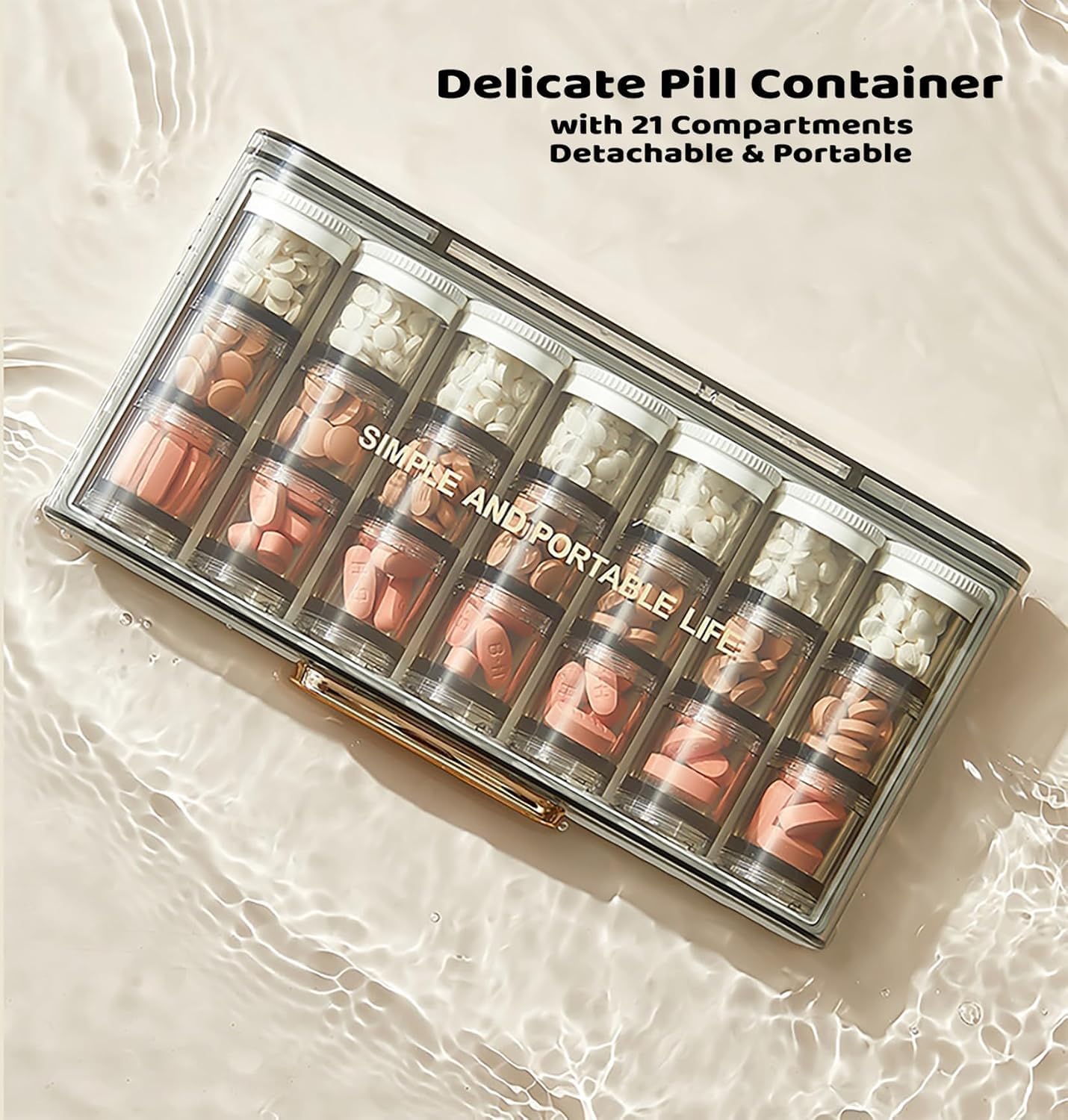 21-Grid Weekly Pill Organizer Box – Reusable Vitamin Case