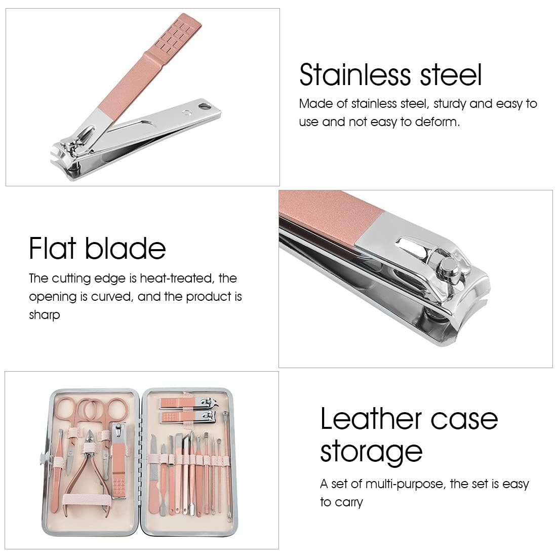 18 Pieces Stainless Steel Manicure Kit