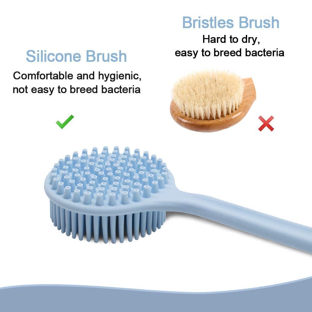 Long Handle Silicone Bath Body Brush Scrubber