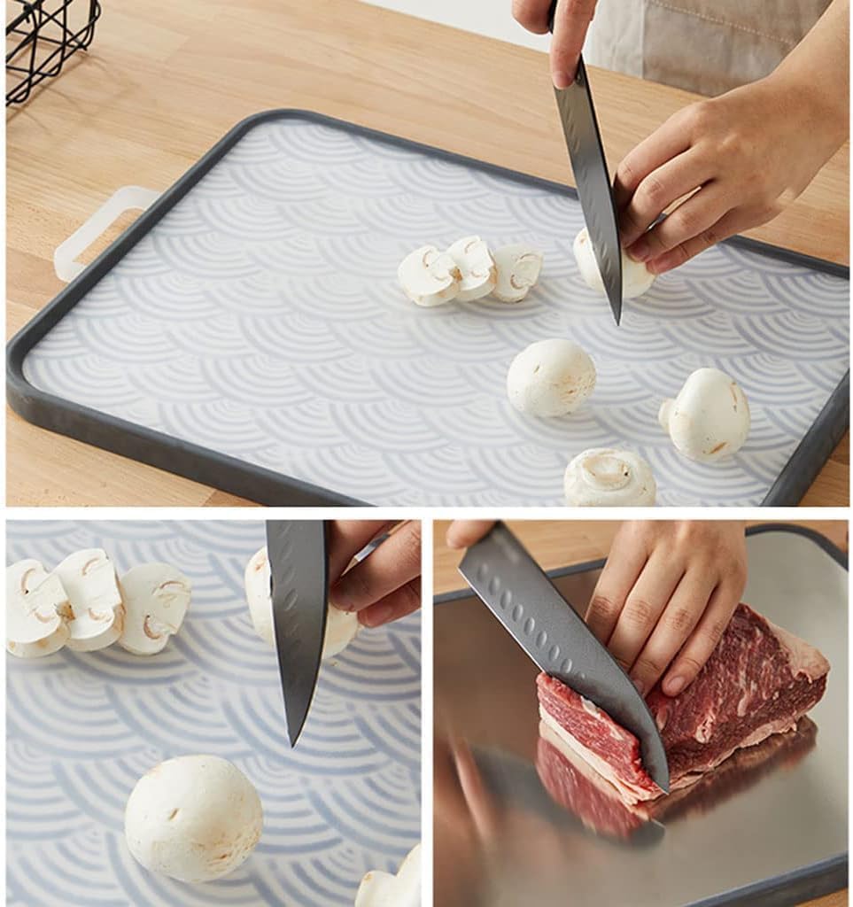 2 in 1 Stainless Steel and Plastic Cutting Board