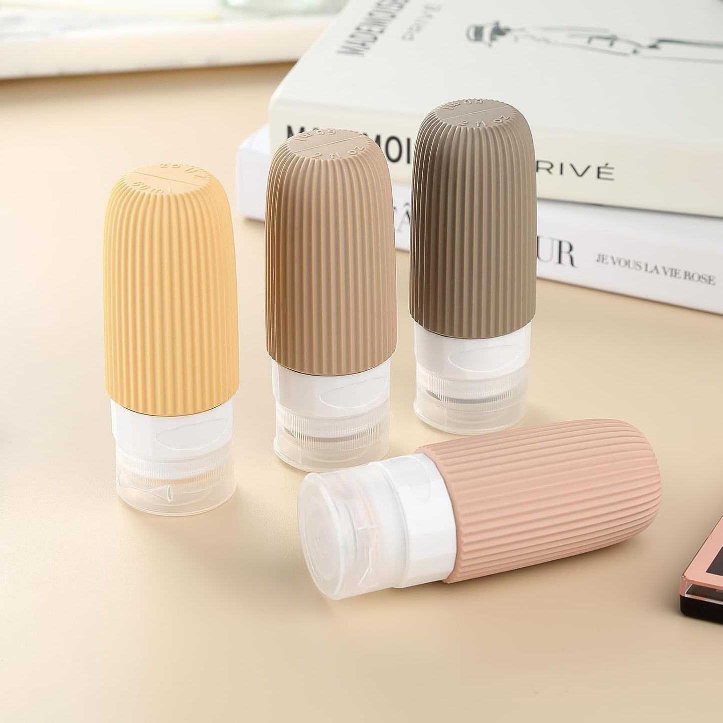 Silicone Travel Toiletry Bottles Set – 90ml (4 Pack)