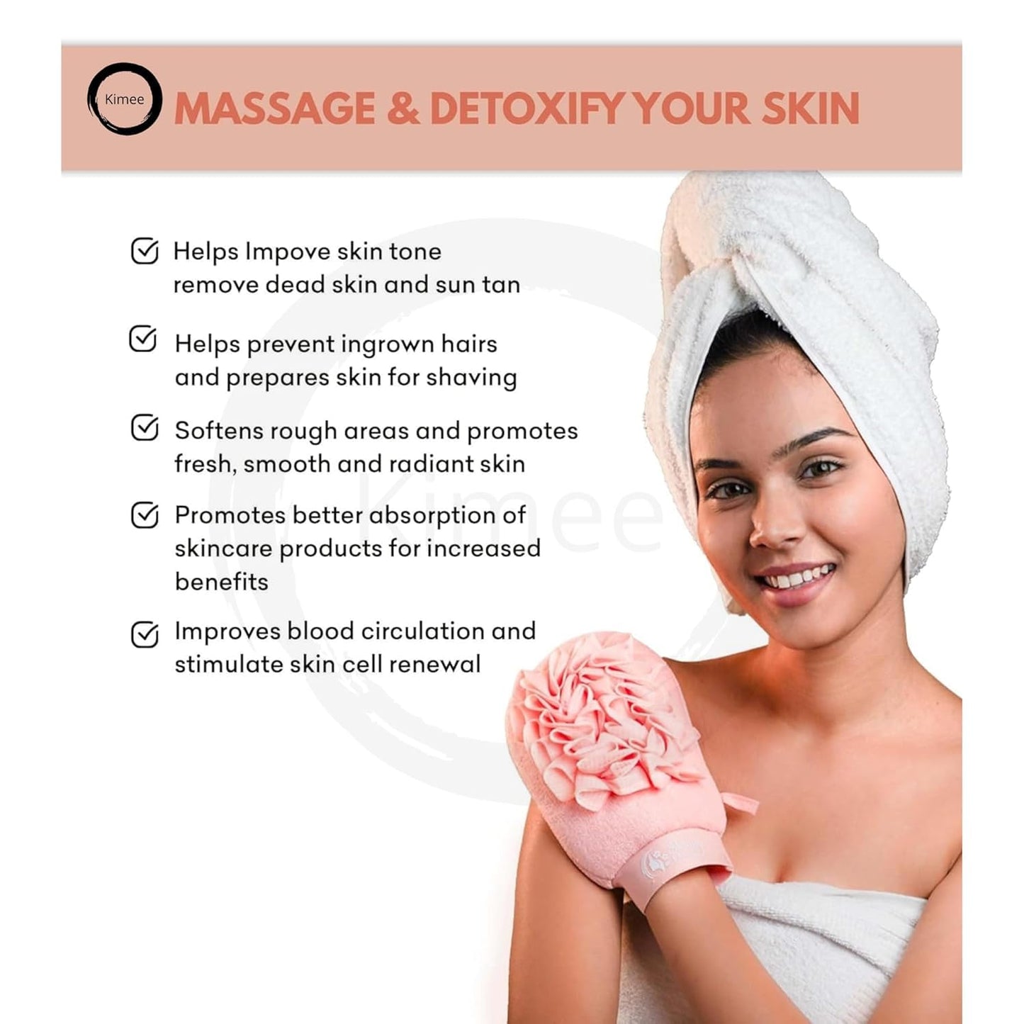 2-in-1 Exfoliating Body Scrub Gloves for Bath