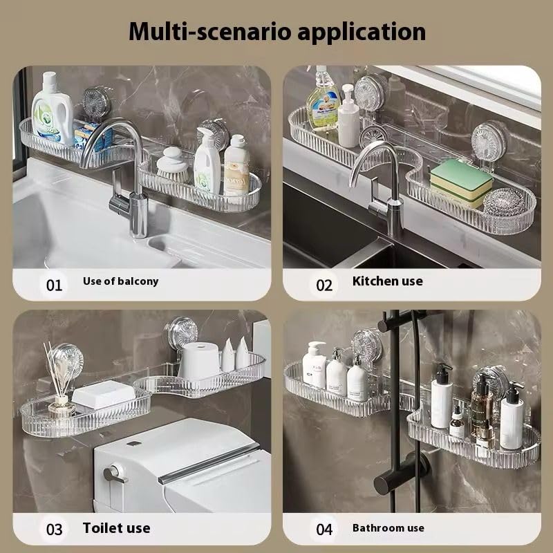 Wall-Mounted Bathroom Storage Rack β Waterproof Plastic Organizer