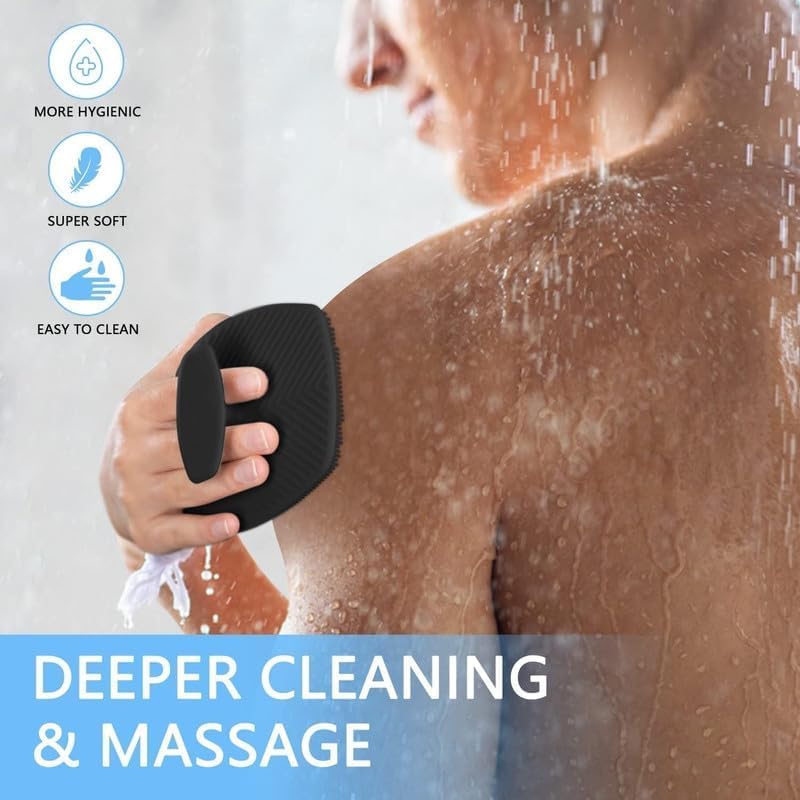 Silicone Body Scrubber with No-Slip Handle
