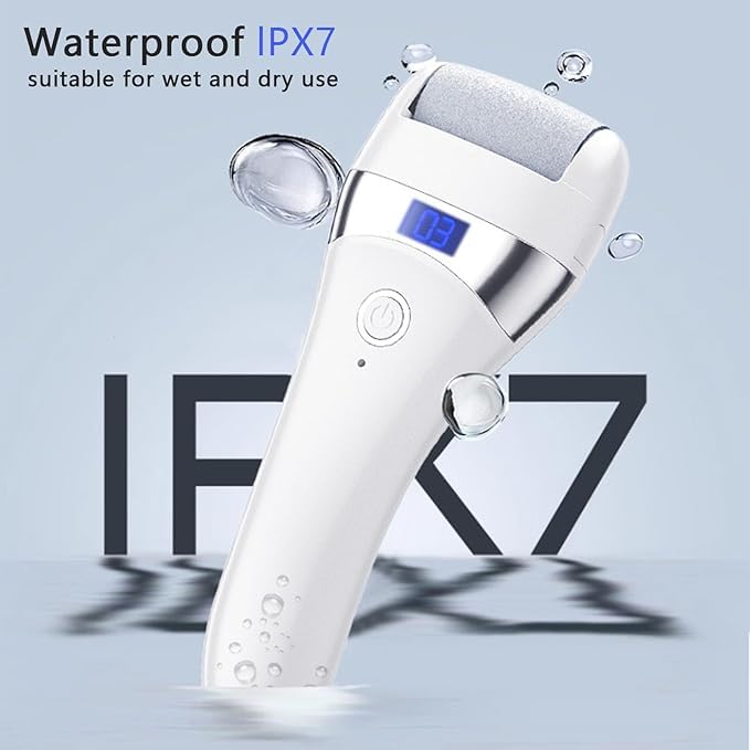 Electric Foot Exfoliator – Rechargeable Waterproof Scrubber with 3 Speeds