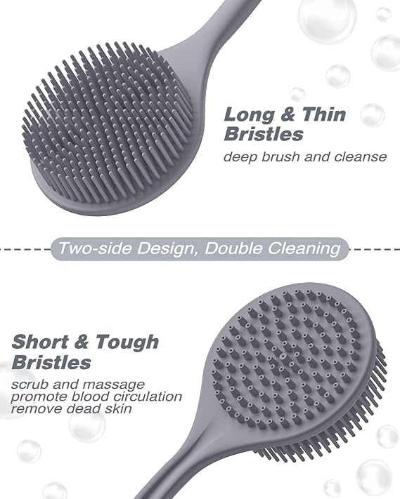 Long Handle Silicone Bath Body Brush Scrubber