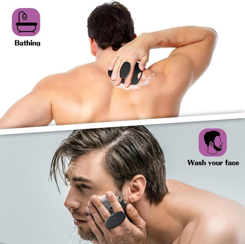 Silicone Body Scrubber with No-Slip Handle