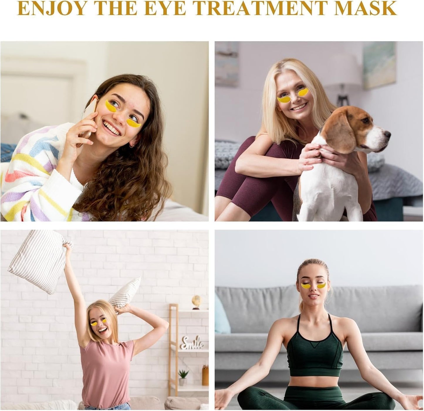 24K Gold Under Eye Patches – Pack of 60 Hydrogel Eye Masks