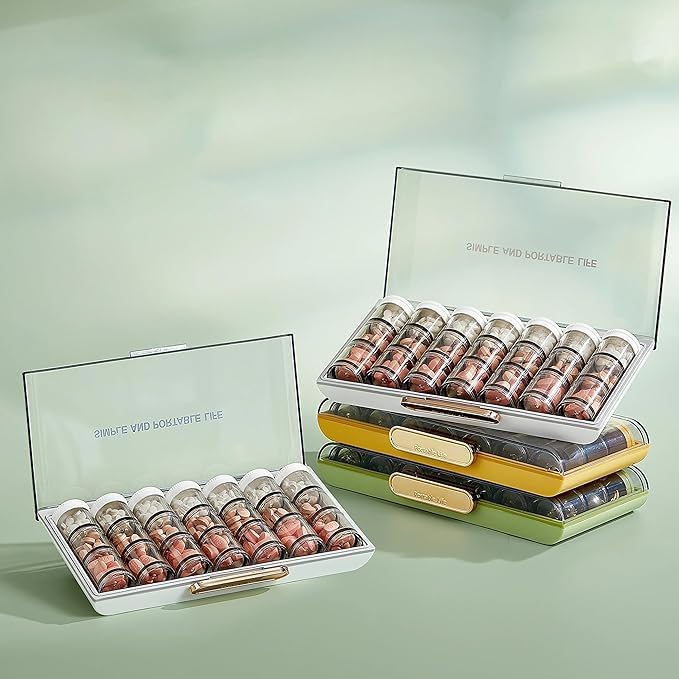 21-Grid Weekly Pill Organizer Box – Reusable Vitamin Case