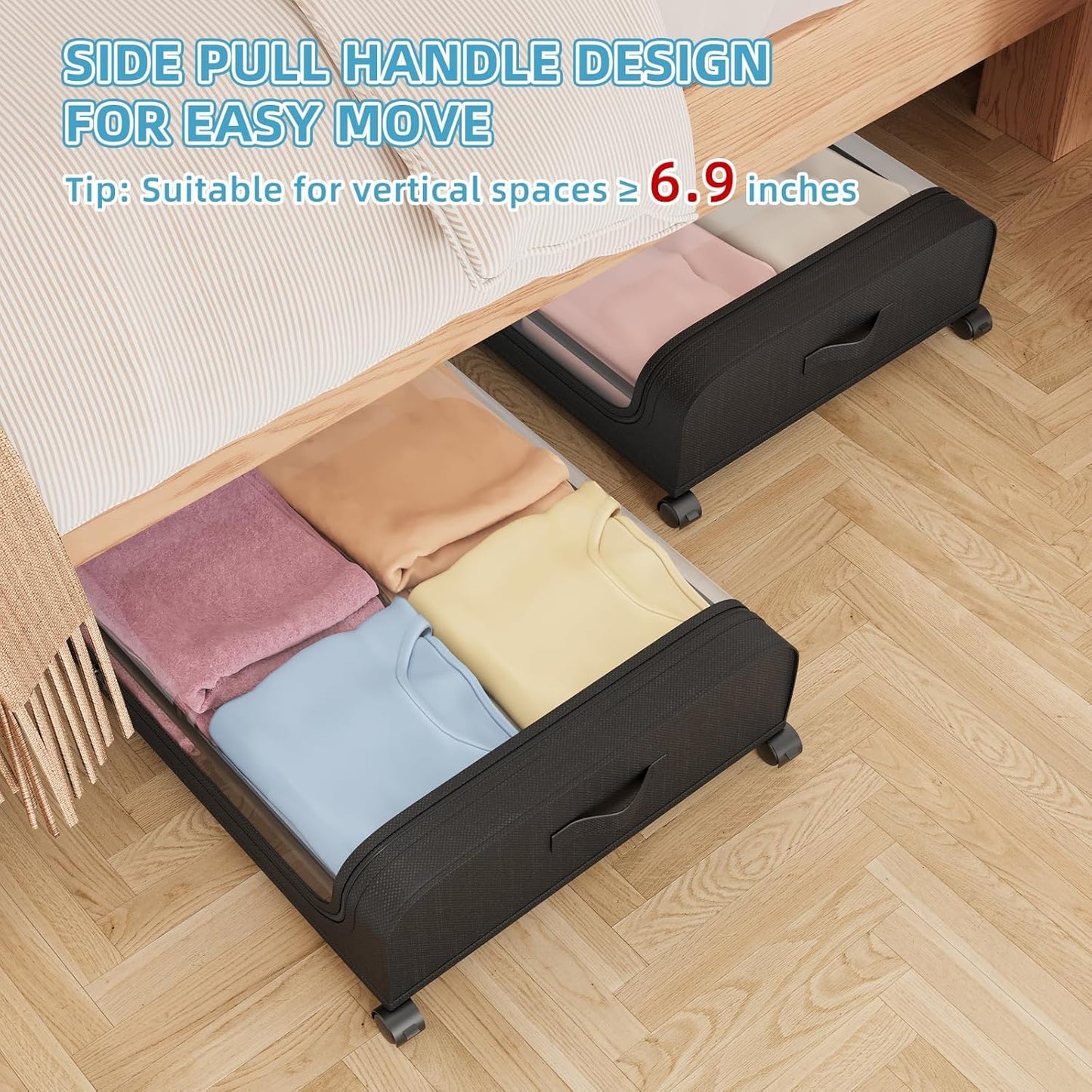 UNDER BED CLOTH STORAGE WHEEL
