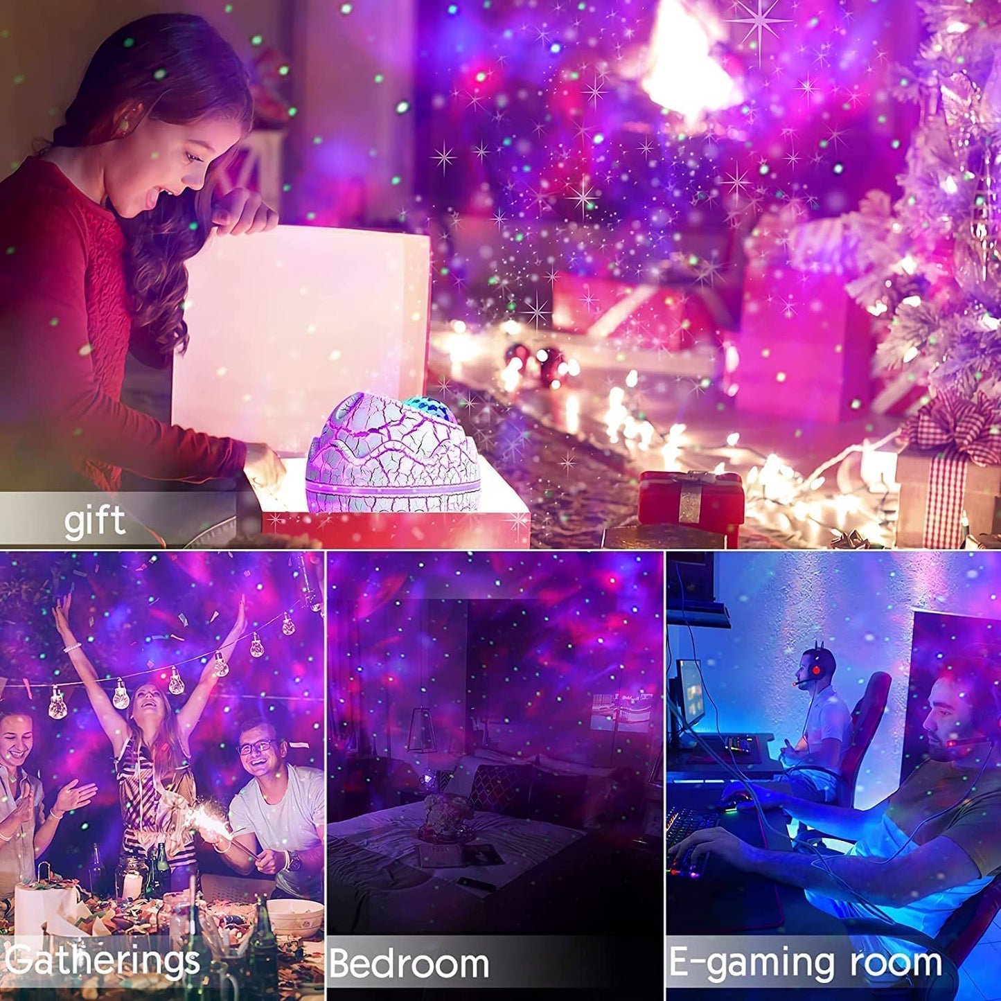 Dinosaur Egg Galaxy Star Projector Night Light