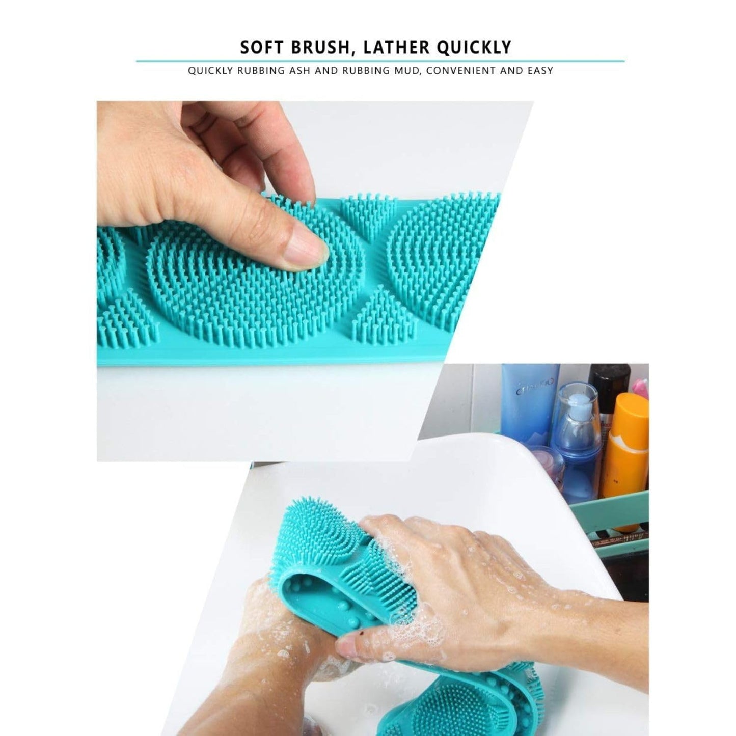 Silicone Body Scrubber Exfoliating Shower Belt
