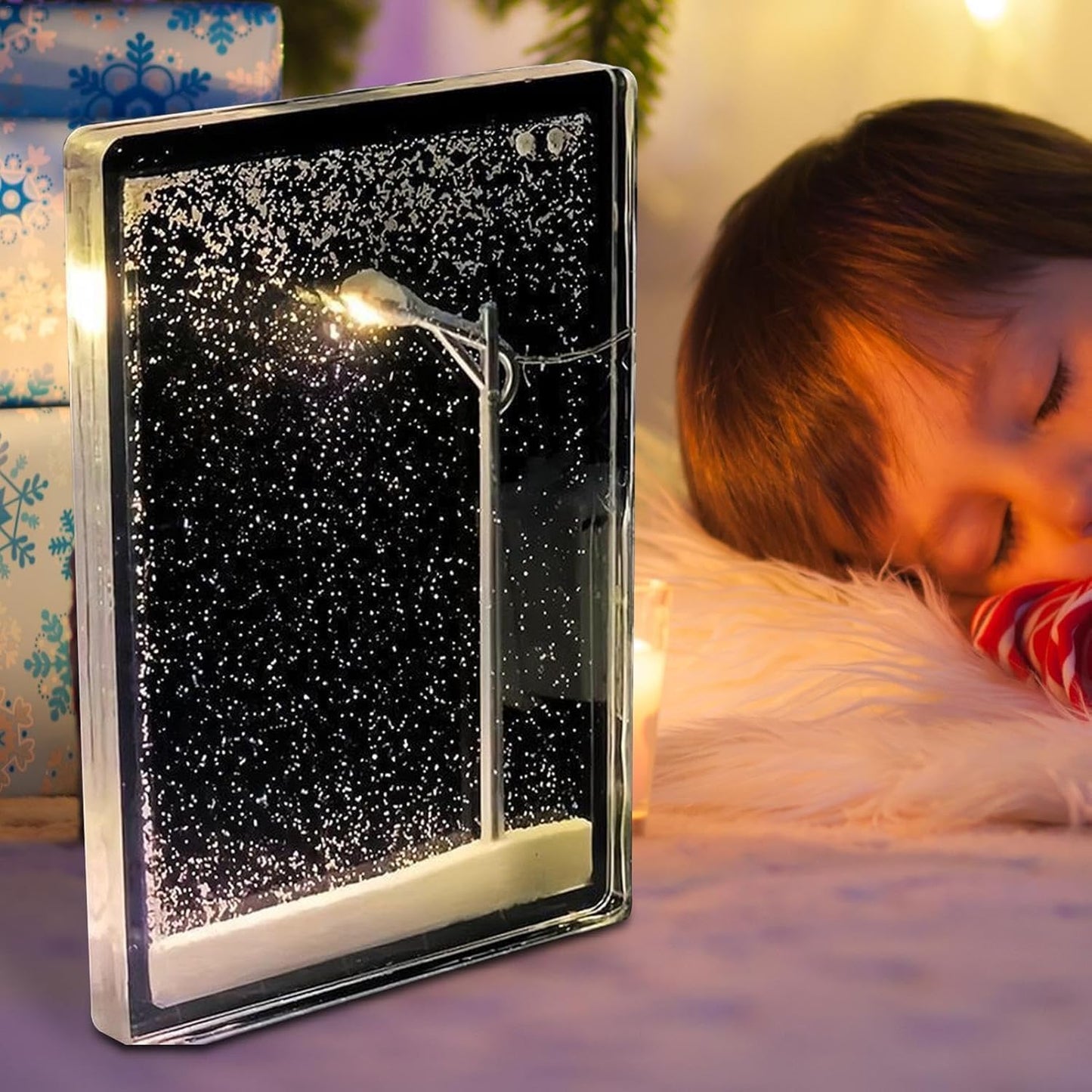 Snowflake Night Light Lamp for Winter Decor