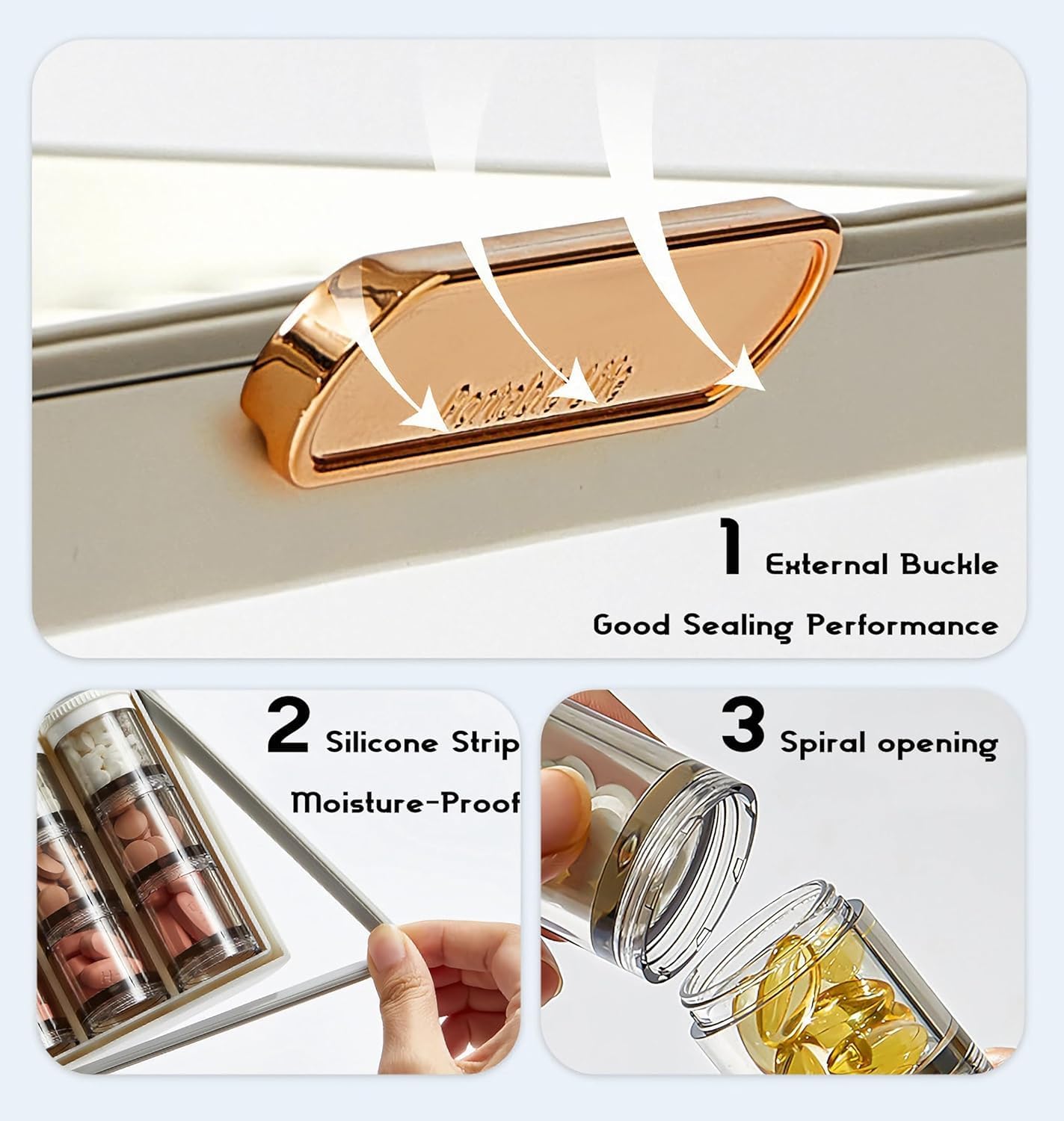 21-Grid Weekly Pill Organizer Box – Reusable Vitamin Case