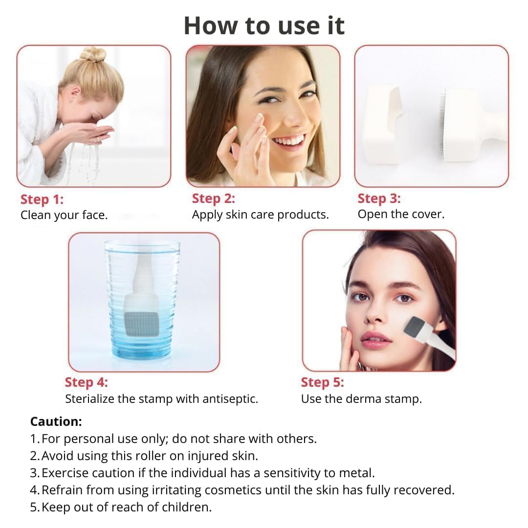 Derma Stamp Adjustable stamp 0.5mm - 3mm, 100 A Titanium micro needles