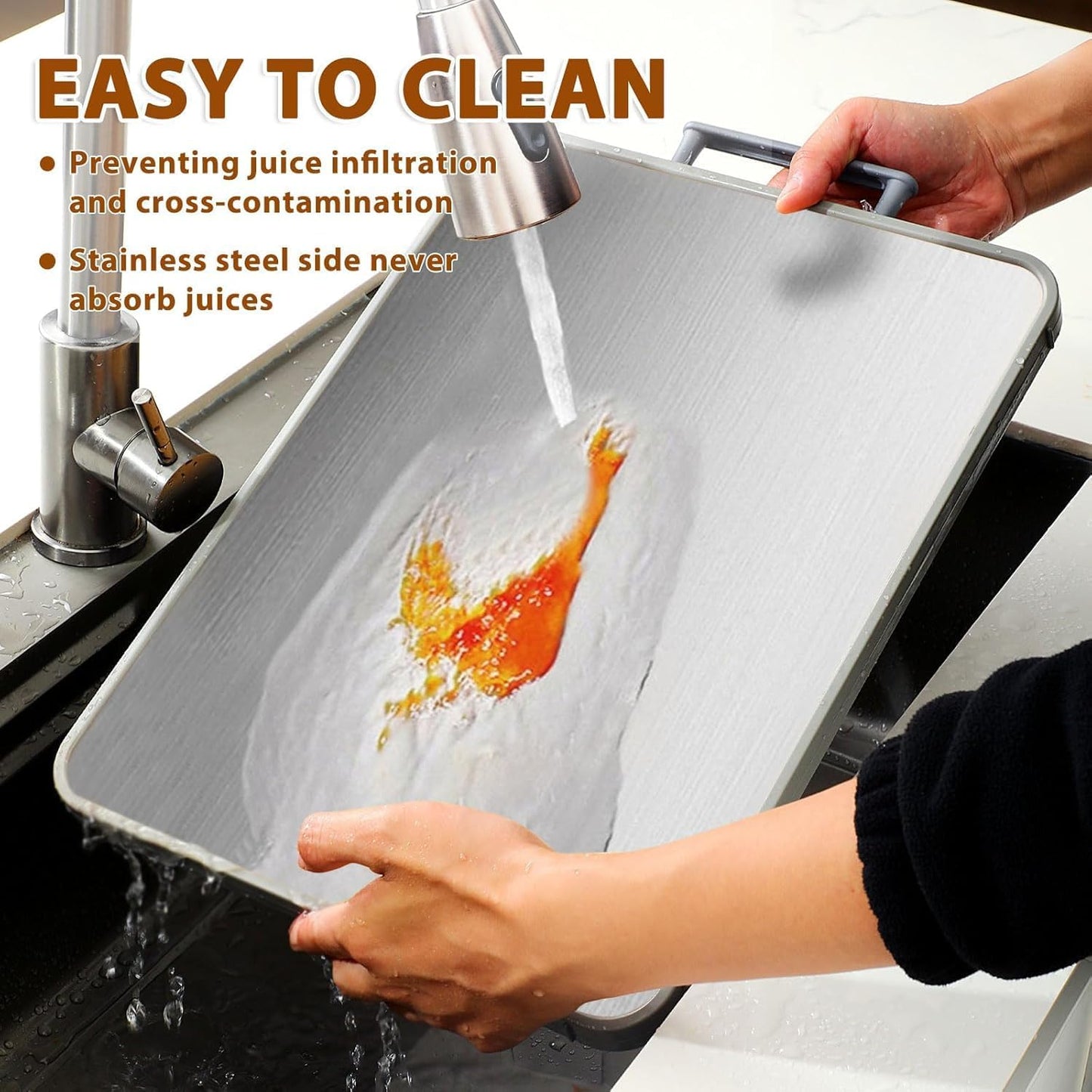 2 in 1 Stainless Steel and Plastic Cutting Board