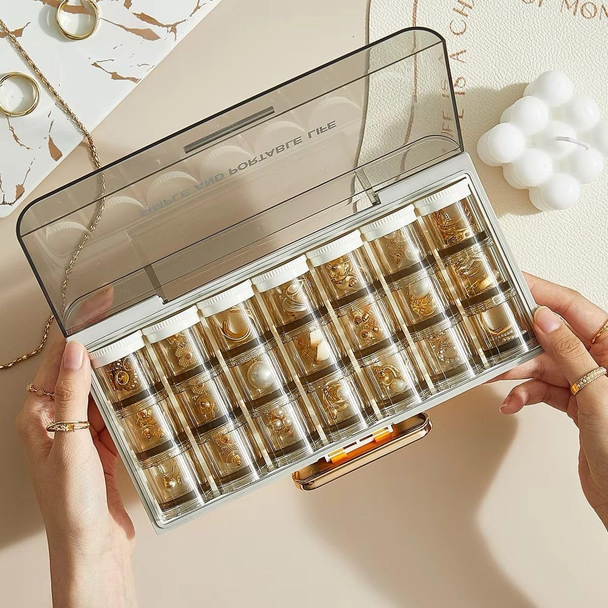21-Grid Weekly Pill Organizer Box – Reusable Vitamin Case