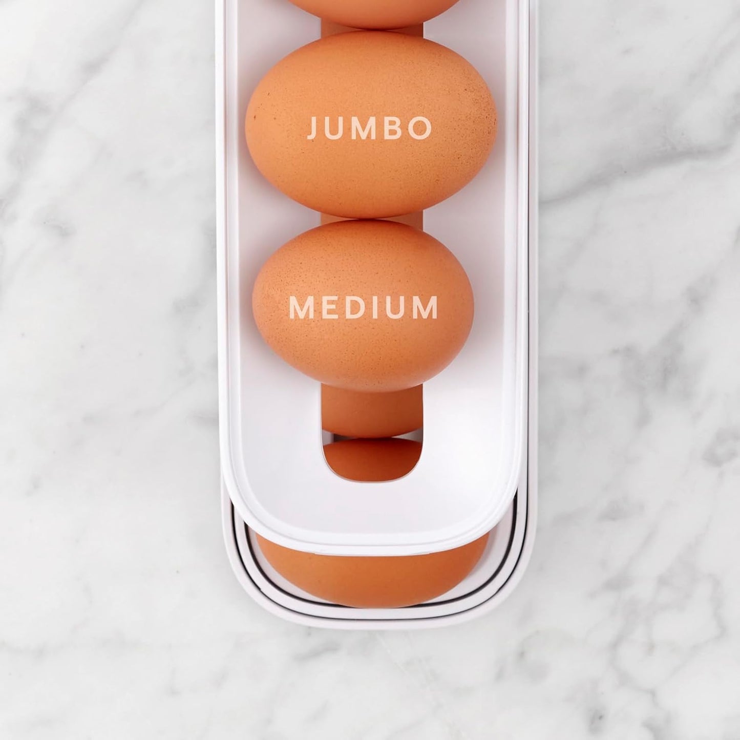 2-Tier Rolling Egg Dispenser – Space-Saving Fridge Organizer Tray (12–14 Eggs)